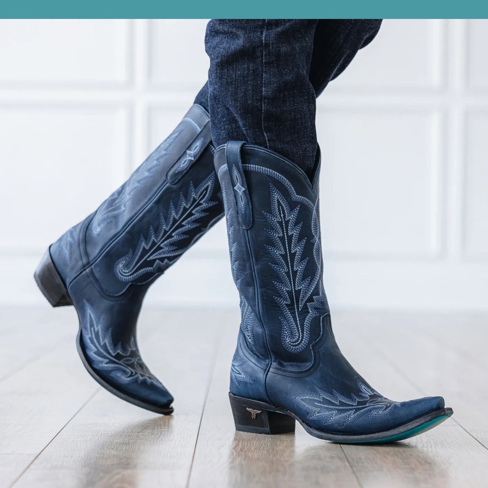 Elegant Navy Heeled Boots
